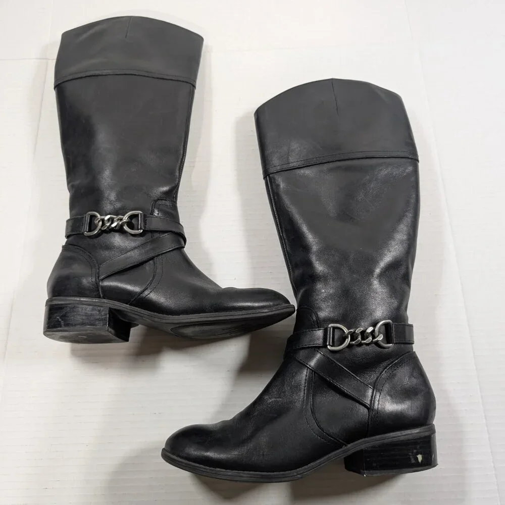 Ralph Lauren Leather Knee Boots Size 7 Menna